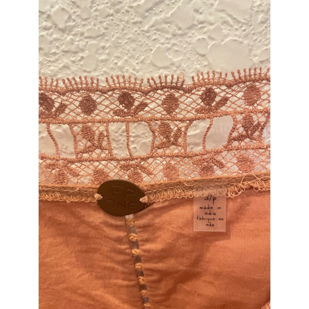 Free People FP One Verona Mini Dress Orange Boho Fairy Beach Crochet Lace Small - Picture 7 of 9